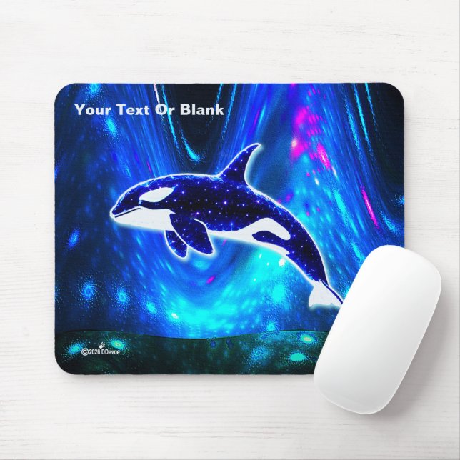 Kosmischer Orca Mousepad (Mit Mouse)