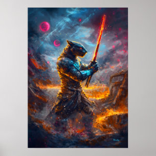 Kosmischer Panther-Samurai – Meister der himmlisch Poster