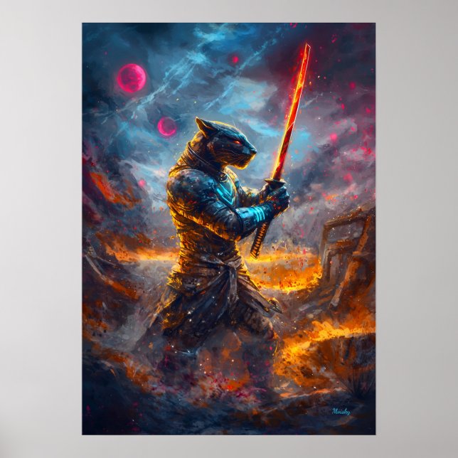 Kosmischer Panther-Samurai – Meister der himmlisch Poster (Vorne)