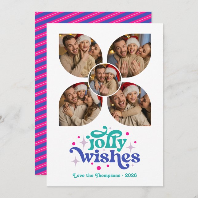 Kosmischer Pop Retro Foto Collage Weihnachten (Vorne/Hinten)