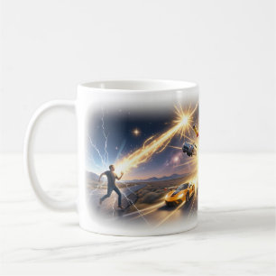 Kosmischer Power-Burst-Abenteuer-Kunstbecher Kaffeetasse