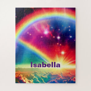 Kosmischer Regenbogen über mystische Indigowolkens Puzzle