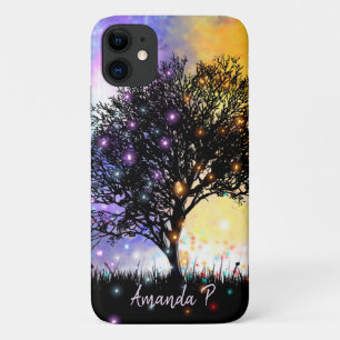 Kosmischer Regenbogenhimmel mit schwarzer Silhouet Case-Mate iPhone Hülle