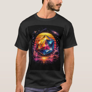 Kosmischer Retro-Futuristischer Ikosaeder T-Shirt