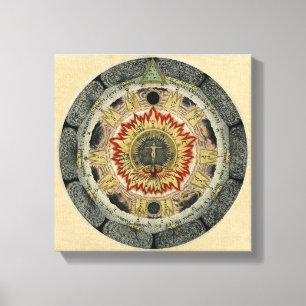 Kosmischer RoseMandala Leinwanddruck