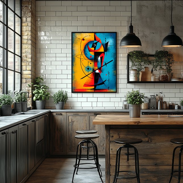 Kosmischer Samurai – Moderne abstrakte geometrisch Poster (Von Creator hochgeladen)