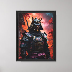 Kosmischer Samurai Warrior - japanische Armor Art Leinwanddruck