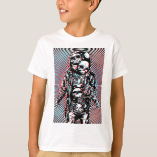 Kosmischer Schädel-Astronaut in hypnotischer Kunst T-Shirt