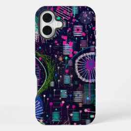 Kosmischer Schneesturm: Abstrakte Maximalismus-Kun iPhone 16 Plus Hülle