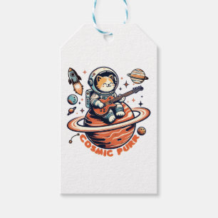 Kosmischer Schnurrer - Astro-Gitarrist-Katze Geschenkanhänger