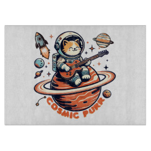 Kosmischer Schnurrer - Astro-Gitarrist-Katze Schneidebrett