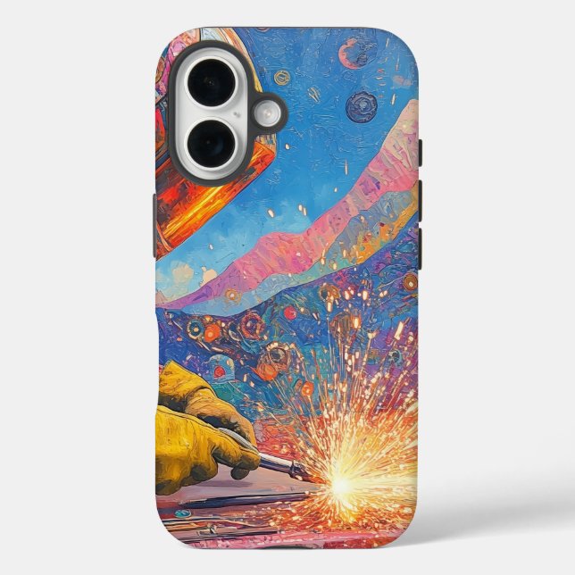 Kosmischer Schweißer - Abstrakte Schweisskunst Case-Mate iPhone Hülle (Rückseite)
