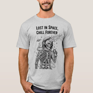 Kosmischer Skelett-Astronaut trinkt Soda Dunkle T-Shirt
