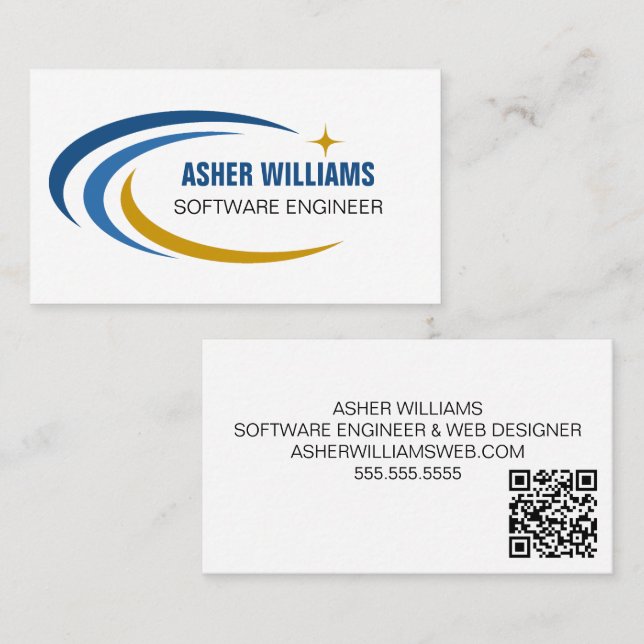 Kosmischer Software-Ingenieur Computer IT QR-Code Visitenkarte (Vorne/Hinten)