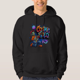 Kosmischer Solo-Alien-Gitarrespieler Weltraum-Musi Hoodie