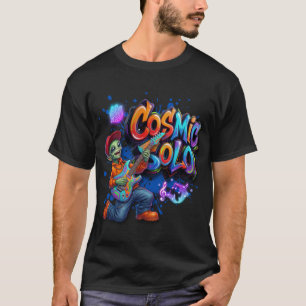 Kosmischer Solo-Alien-Gitarrespieler Weltraum-Musi T-Shirt