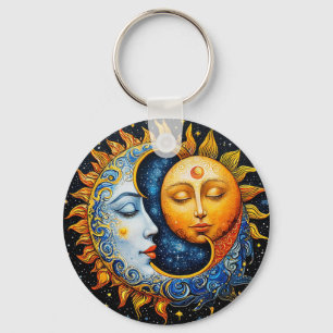 🌙 Kosmischer Sonne-Mond-Balance-Charm 🌙 Schlüsselanhänger