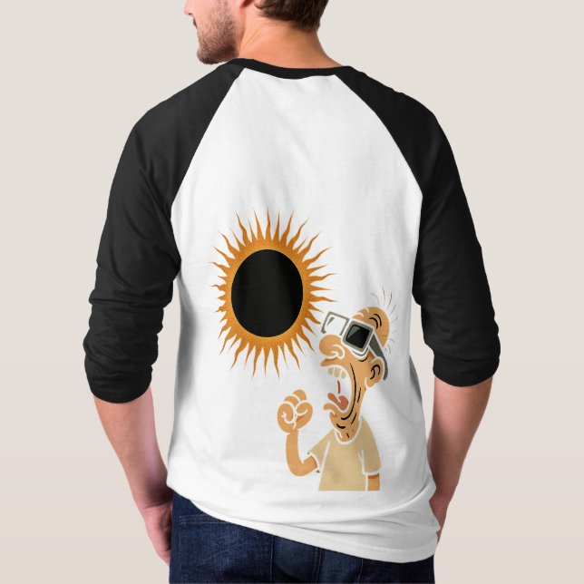 Kosmischer Spaß - Fun Eclipse Ringer T-Shirt für M (Rückseite)