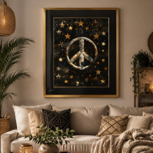 Kosmischer Sternen-Friedenssymbol-Poster Poster