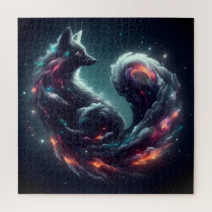 Kosmischer Sternenlicht-Fuchs-Geist-Fantasie-Tier Puzzle