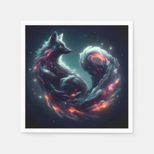 Kosmischer Sternenlicht-Fuchs-Geist-Fantasie-Tier Serviette