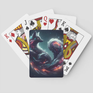 Kosmischer Sternenlicht-Fuchs-Geist-Fantasie-Tier Spielkarten