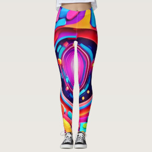 Kosmischer Strudel: Eine Neon-Odyssee Leggings