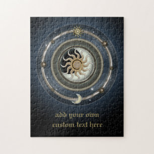 Kosmischer Sunmond-u. -stern-Entwurf Puzzle