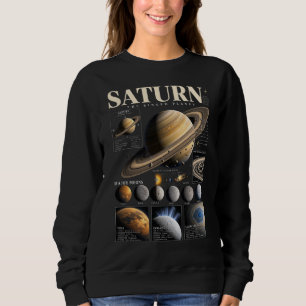 Kosmischer Sweatshirt Vintage Saturn Planet Welt