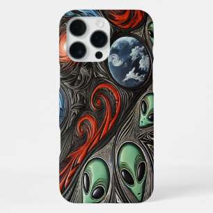 Kosmischer Tanz von Außerirdischen und Galaxien zu iPhone 16 Pro Max Hülle