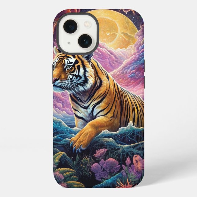 Kosmischer Tiger iPhone Hülle (Rückseite)