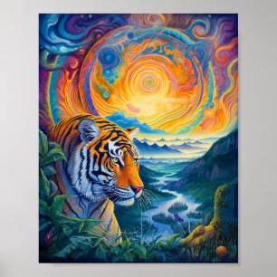 Kosmischer Tiger Poster
