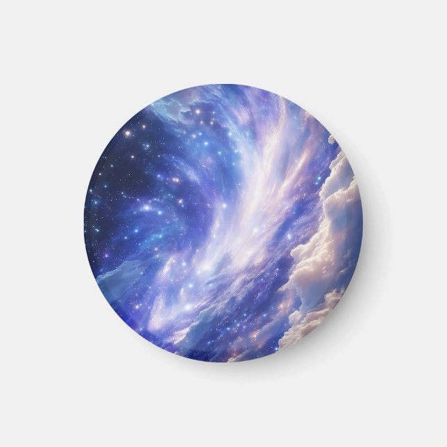 Kosmischer Traum: Wirbelnde Nebel & Sternennacht Magnet (Vorne)