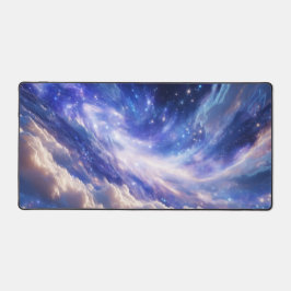 Kosmischer Traum: Wirbelnde Nebel & Sternennacht Schreibtischunterlage