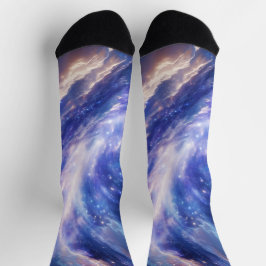 Kosmischer Traum: Wirbelnde Nebel & Sternennacht Socken
