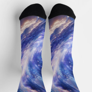 Kosmischer Traum: Wirbelnde Nebel & Sternennacht Socken