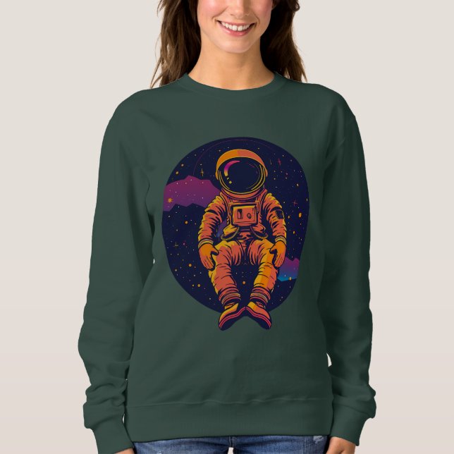 Kosmischer Träumer Astronaut T-Shirt – Entdecken Sweatshirt (Vorderseite)
