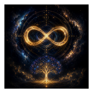 Kosmischer Unendlichkeit Lebensbaum Glänzendes Pos Poster
