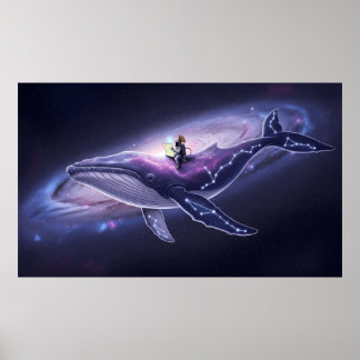 Kosmischer Wal & Astronaut Kunstprint Poster