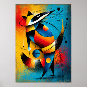 Kosmischer Waschbär – Moderne abstrakte geometrisc Poster