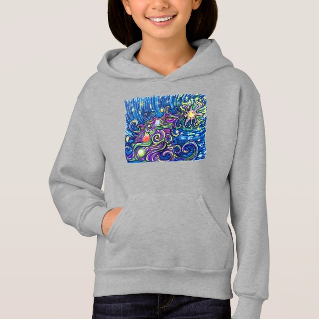 Kosmischer Weihnachtsbaum Hoodie (Vorderseite)