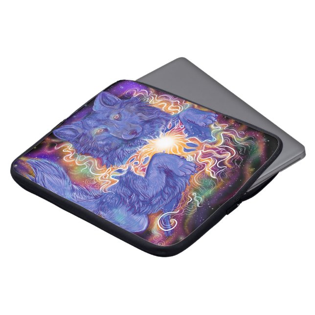Kosmischer Wolf Laptopschutzhülle (Vorne Oben)