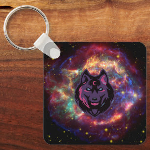 Kosmischer Wolf, Lila Himmelsgeist Schlüsselanhänger