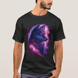 Kosmischer Wolf: Majestic Nature and Universe Fusi T-Shirt