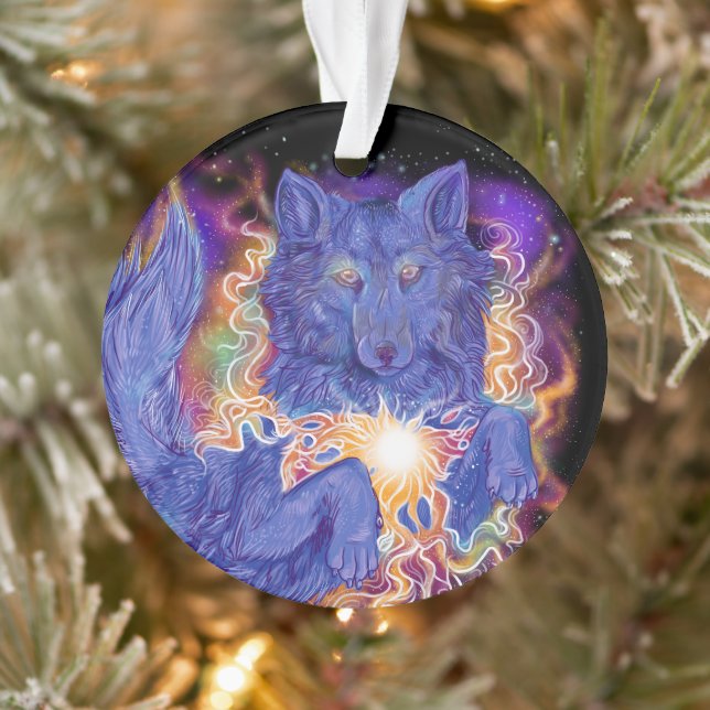 Kosmischer Wolf Ornament (Baum)