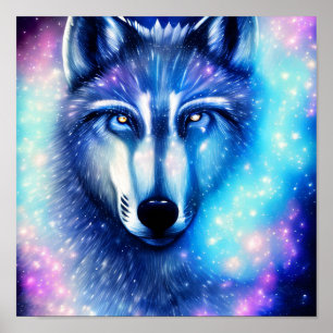 Kosmischer Wolf Poster