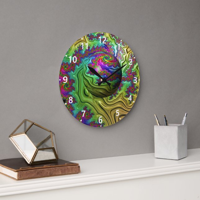 Kosmischer Wolkensturm Große Wanduhr (Büro)