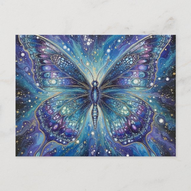 KosmischerSchmetterlingsFantasy Postkarte (Vorderseite)