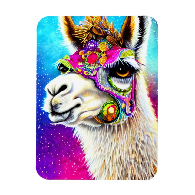 Kosmisches Alpaca Magnet (Vertikal)