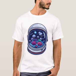 Kosmisches Aquarium Astronautenhelm T-Shirt – Surr